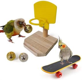 img 4 attached to KIH Tabletop Basketball Skateboard Cockatiel