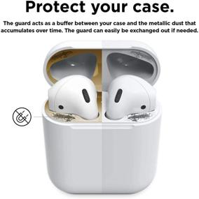 img 2 attached to 🏆 elago Улучшенная защита от пыли для AirPods (Золото, 1 комплект) - Плёнка-пылезащита с хромированием, роскошная и легкая установка, Зарегистрированный патент в США для максимальной защиты.