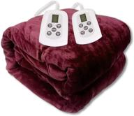 🛏️ westerly queen size microplush electric heated blanket, wine - stay cozy with dual controllers logo