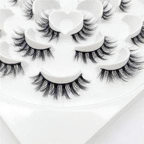 img 2 attached to 👁️ Handmade Soft 3D Wispies False Eyelashes - Natural and Long Lashes Extensions with Volume for Girls/Men's Makeup, 7-Pack
