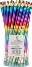 img 1 attached to 🌈 Vibrant and Fun: Raymond Geddes Rainbow Pencils for Kids (Pack of 50)
