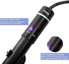 img 2 attached to 🔥 MQ Titanium Alloy 200/300/500W Digital LED Display Submersible Aquarium Heater with External Thermostat Controller for Saltwater and Freshwater