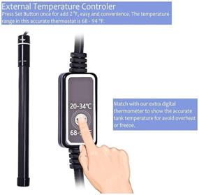 img 1 attached to 🔥 MQ Titanium Alloy 200/300/500W Digital LED Display Submersible Aquarium Heater with External Thermostat Controller for Saltwater and Freshwater