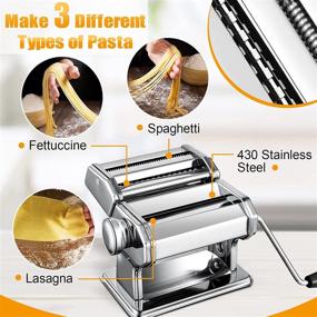 img 3 attached to Pasta Maker: 150 Roller Manual Noodles Makers with 🍝 Adjustable Thickness - Perfect for Homemade Spaghetti, Ravioli, and More!