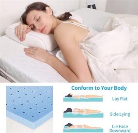 img 1 attached to 🛏️ Epicord Queen Size 3-Inch Gel Memory Foam Mattress Topper with High Density Cooling Pad, Removable Fitted Bamboo Fiber Cover, Ventilated Design for Comfort, Body Support & Pressure Relief