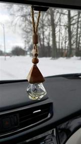 img 1 attached to 🌿 Refillable Car Essential Oil Diffuser Set - 4 Pack, 6ml (1/5 Fl Oz) - Clear Glass Bottle with Wooden Caps & Hanging String - Aromatherapy Vials with FREE Funnel & Dropper