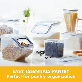 img 1 attached to 🔒 LocknLock Easy Essentials Airtight Rectangular Tall Food Storage Container 7.61 Cup - 4 Piece Set, Clear: Secure and Spacious Solution