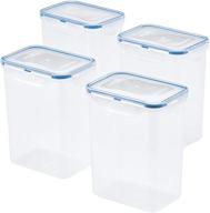 🔒 locknlock easy essentials airtight rectangular tall food storage container 7.61 cup - 4 piece set, clear: secure and spacious solution логотип