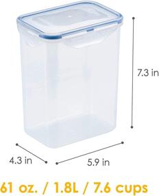 img 3 attached to 🔒 LocknLock Easy Essentials Airtight Rectangular Tall Food Storage Container 7.61 Cup - 4 Piece Set, Clear: Secure and Spacious Solution