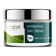 🌿 aloe vera moisturizing day cream by curaloe: 75% pure organic aloe lotion with african shea butter, lavender oil & vitamin e for face and neck. naturally hydrates, nourishes, and softens skin logo