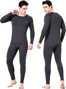 img 4 attached to 🔥 Heatpro Performance Thermal Underwear for Men: Fleece Lined Base Layer Long Johns Set by Feelvery