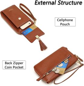 img 1 attached to 👜 Стильные кожаные кошельки-портмоне через плечо: идеальные сумки и кошельки для женщин в виде кроссбоди.