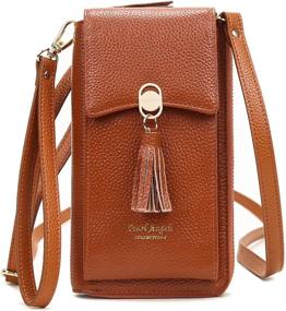 img 4 attached to 👜 Стильные кожаные кошельки-портмоне через плечо: идеальные сумки и кошельки для женщин в виде кроссбоди.