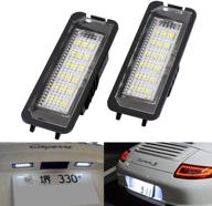 enhance your porsche: 18smd led license plate light kit for boxster cayman carrera cayenne 987/997/958/911 (pack of 2pcs) logo