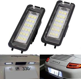 img 4 attached to Enhance Your Porsche: 18SMD LED License Plate Light Kit for Boxster Cayman Carrera Cayenne 987/997/958/911 (Pack of 2Pcs)