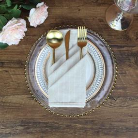 img 1 attached to 🍽️ Infei Striped Cotton Dinner Napkins: Elevate Your Table Setting with Premium Food Service Equipment & Supplies in Tabletop & Serveware