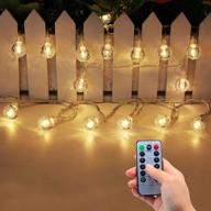 🪔 lezuoey 33ft battery operated globe fairy lights: remote control, waterproof outdoor string lights for indoor bedroom, wedding, christmas decorations - warm white логотип