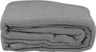 🛏️ cotton thermal blanket, twin, grey - lcm home fashions: cozy and stylish for all seasons logo