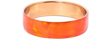 img 4 attached to 💎 Elegant Richera Set of 2 MOP Bangles, Exquisite Red Two-Tone Design