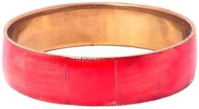 img 2 attached to 💎 Elegant Richera Set of 2 MOP Bangles, Exquisite Red Two-Tone Design