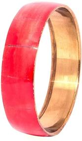 img 1 attached to 💎 Elegant Richera Set of 2 MOP Bangles, Exquisite Red Two-Tone Design