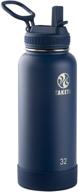 🍶 32 oz midnight takeya actives insulated stainless steel water bottle with straw lid logo