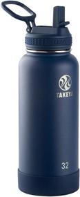 img 4 attached to 🍶 32 oz Midnight Takeya Actives Insulated Stainless Steel Water Bottle with Straw Lid