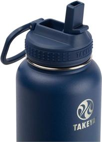 img 3 attached to 🍶 32 oz Midnight Takeya Actives Insulated Stainless Steel Water Bottle with Straw Lid