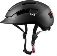 🚴 phz urban commuter adult bike helmet adjustable for men/women with rear light logo