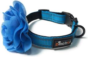 img 3 attached to 🐶 PINCTROT Reflective Dog Collar with Removable Flower: Neoprene Padded, Breathable, Adjustable for Dogs of All Sizes