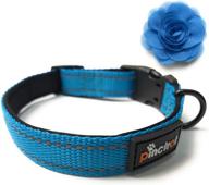 🐶 pinctrot reflective dog collar with removable flower: neoprene padded, breathable, adjustable for dogs of all sizes logo