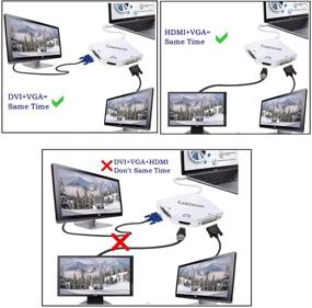 img 1 attached to 🔌 Белый адаптер USB-C к HDMI VGA DVI Multiport - CableDeconn 3-в-1 Thunderbolt 3 Type-C HDMI 4K Многофункциональный конвертер кабеля