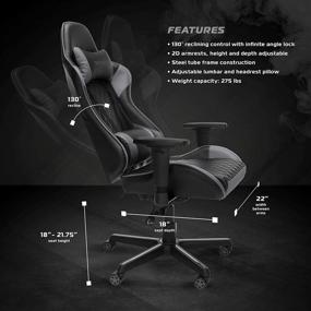 img 3 attached to Enhance Your Gaming Experience with the RESPAWN 100 Racing Style Gaming Chair in Gray (RSP-100-GRY)