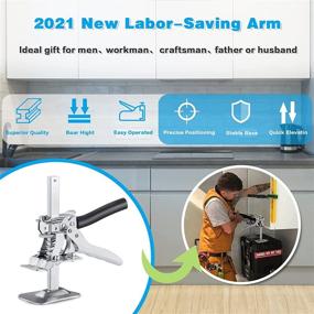 img 3 attached to 🪜 2-Pack Labor-Saving Arm Jack for Door Panel and Wall Tile Height Adjustment (5-100mm, Up to 265 lb, Board Lifter, 2PCS 140KG)