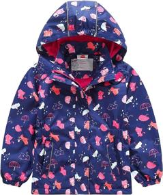 img 4 attached to 🧥 DILIBA Kids' Lightweight Waterproof Hooded Rain Jackets with Fleece Lining & Coats