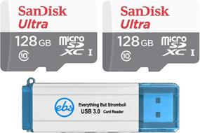 img 3 attached to 📷 SanDisk Ultra 128GB microSDXC карта памяти (2 шт.) UHS-I Class 10 SDSQUNS-128G-GN6MN комплект с кардридером Everything But Stromboli 3.0 SD/TF Micro - Идеальное решение для хранения и чтения!