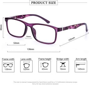 img 3 attached to 👓 Women's Linno Fashion Reading Glasses with Rectangular Shape, Spring Hinges, and Patterned Temples - Stylish Readers