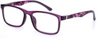 👓 women's linno fashion reading glasses with rectangular shape, spring hinges, and patterned temples - stylish readers logo