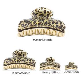 img 3 attached to 🦋 8-Pack VinBee Hair Claw Clips: Tortoise Barrettes Banana French Design Hair Jaw, Leopard Print Stylish Hair Accessories for Women Girls Crab Clamps