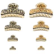 🦋 8-pack vinbee hair claw clips: tortoise barrettes banana french design hair jaw, leopard print stylish hair accessories for women girls crab clamps logo