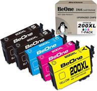 🖨️ beone remanufactured ink cartridges for epson 200 xl t200xl 5-pack | compatible with workforce wf-2540 wf-2530 wf-2520 expression home xp-200 xp-410 xp-310 xp-400 xp-300 (2bk 1c 1m 1y) logo