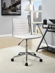 img 2 attached to 🪑 Sleek Office Chair White and Chrome: Coaster Home Furnishings Ashley for Exceptional Style and Comfort