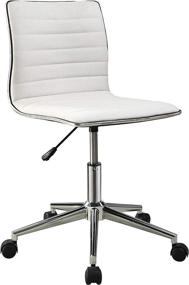 img 1 attached to 🪑 Sleek Office Chair White and Chrome: Coaster Home Furnishings Ashley for Exceptional Style and Comfort