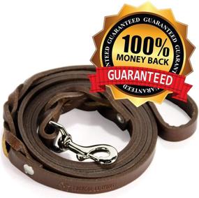 img 1 attached to 🐾 6-Foot Braided Dog Leash by Logical Leather - Durable Full Grain Leather Lead; Top Choice for Dog Training