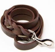 🐾 6-foot braided dog leash by logical leather - durable full grain leather lead; top choice for dog training logo