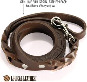 img 3 attached to 🐾 6-Foot Braided Dog Leash by Logical Leather - Durable Full Grain Leather Lead; Top Choice for Dog Training