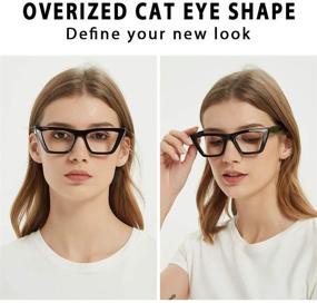 img 3 attached to JiSoo Oversized Blue Light Reading Glasses for Women 1.5: Designer Cat Eye Style with Reliable Blue Light Blocking Technology