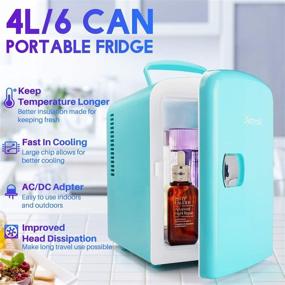 img 3 attached to AstroAI Mini Fridge 4 Liter/6 Can AC/DC Portable Thermoelectric Cooler And Warmer For Skincare