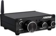 xrong bluetooth 5.0 stereo audio amplifier receiver class d mini 🎵 hi-fi integrated amp – 2 channel, 50w x 2, black (with power supply) logo
