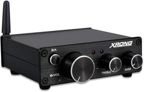 img 4 attached to XRONG Bluetooth 5.0 Stereo Audio Amplifier Receiver Class D Mini 🎵 Hi-Fi Integrated Amp – 2 Channel, 50W x 2, Black (with Power Supply)